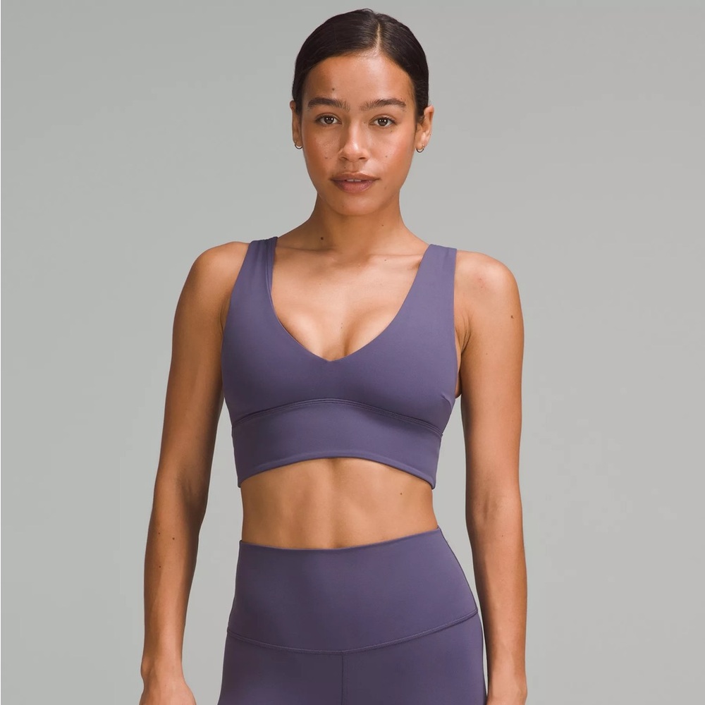 NWT Lululemon Align V-Neck Sports Bra C/D, Nightfall, Size 4, Pads Included